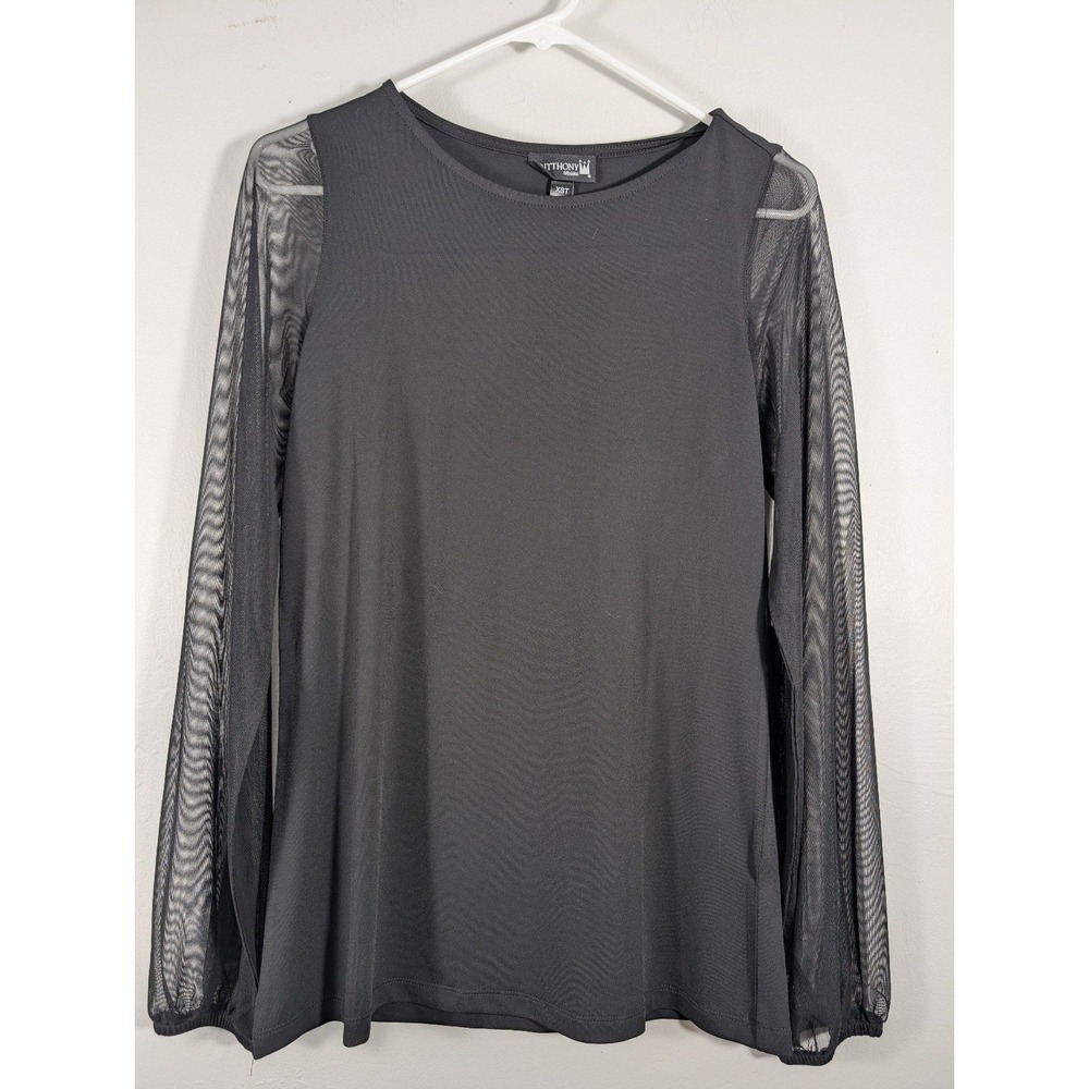 Anthonys XST Black Sheer Long Sleeve Blouse NWT